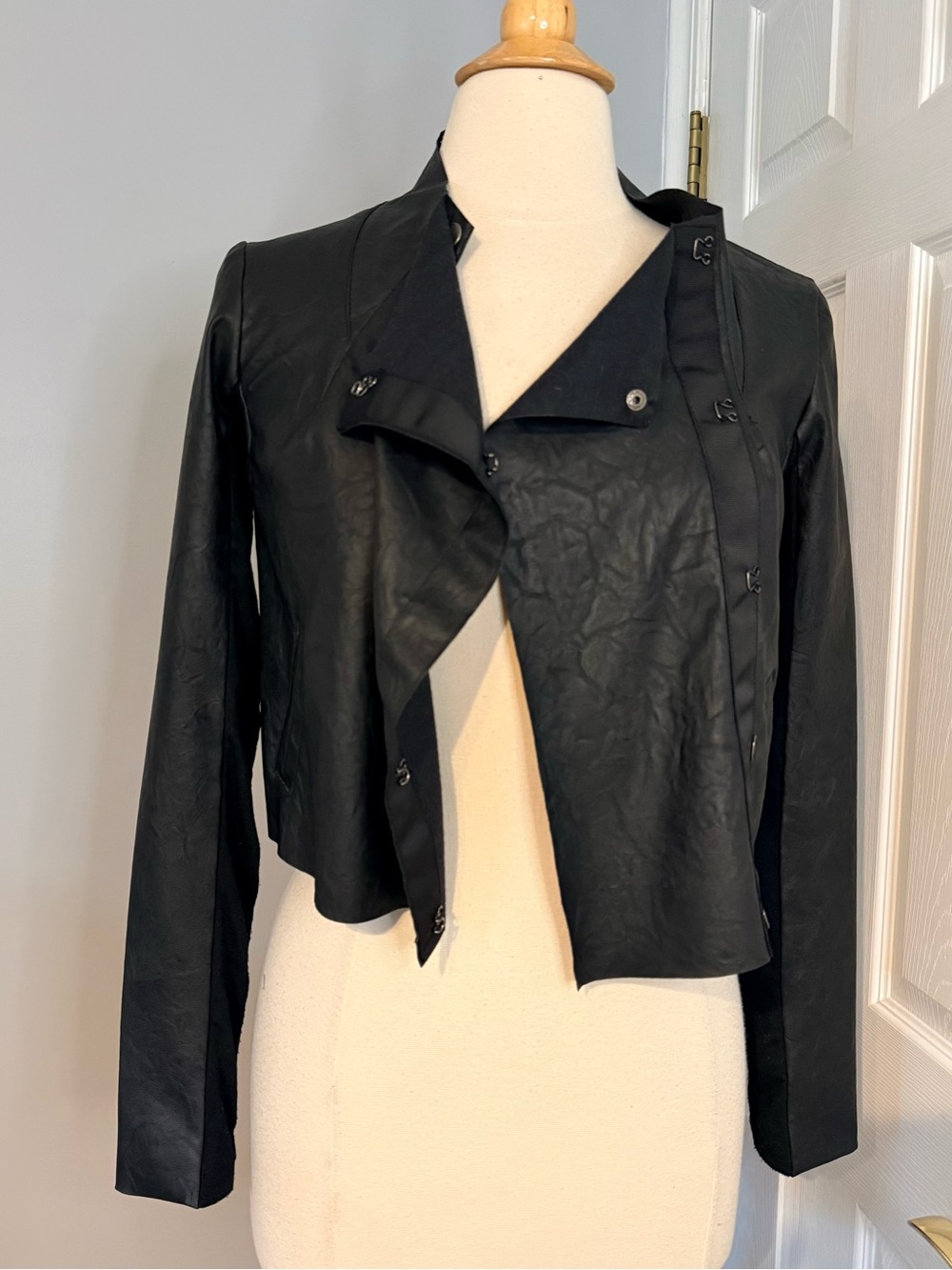 Bar III Moto Faux Leather Jacket size Small